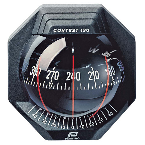 Contest 130 Sailboat Compass - Black - Bulkhead Vertical Mount - With Black Card