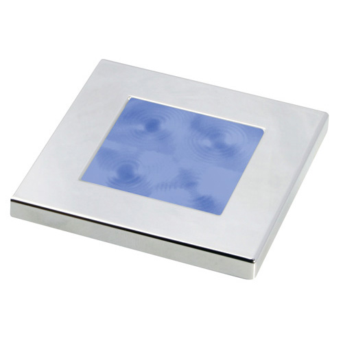 Led Square Blue 12V Chrome Plated Rim