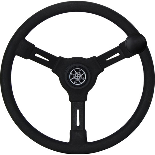 350mm Black 3 Spoke Wheel With Knob