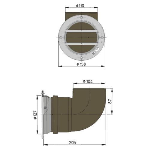 Round Air Suction - S/S Grille & Synthetic Housing