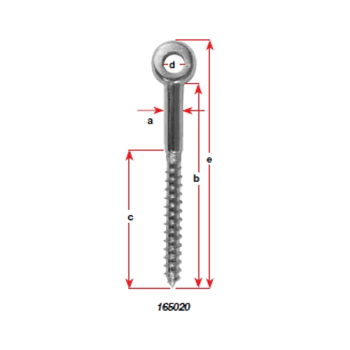 Eye Head Lag Screw - Stainless Steel Large