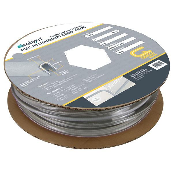Edge Trim PVC Aluminium - 50m Roll