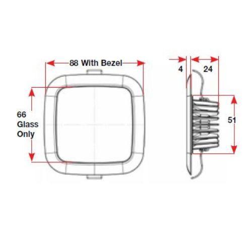 Square Mirage Down Light 10-30V