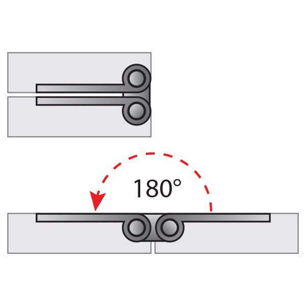 Dual Pivot Stainless Steel Hinge - Oval - 84mm(L) x 30mm(W) - 6 Holes