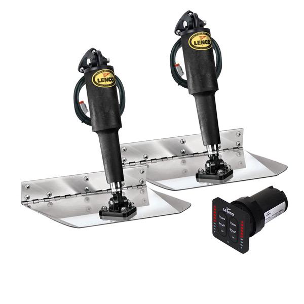 12V Standard Mount Trim Tab w/ Electro Polished Plates & LED Indicator Switch Kit