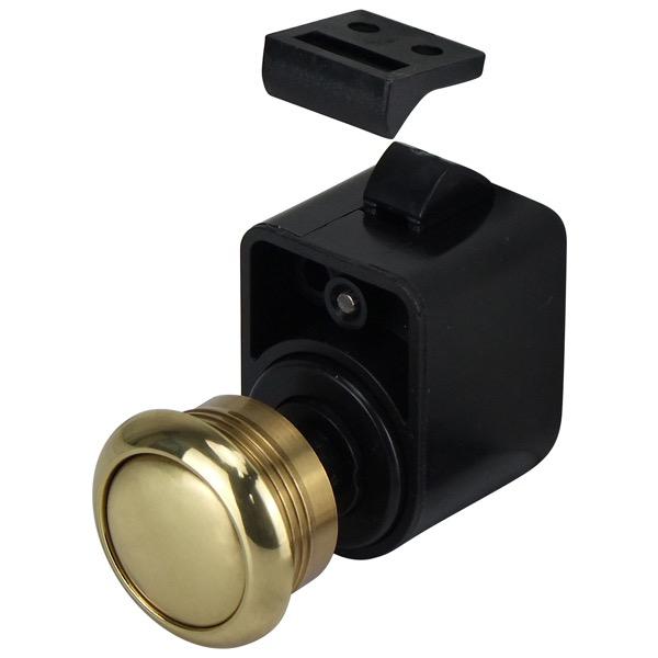 Latch - Lacquered Brass Push Button Door Set