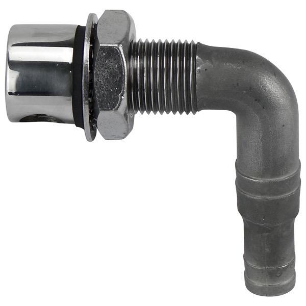 13-16mm S/S Fuel Breather - Round Head - 90 Degree Bend Down