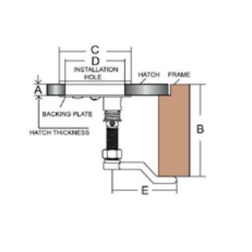 Catch Flush Pull Compression Stainless Steel T Handle Matte Finish