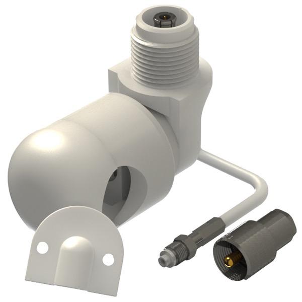 Seamaster Pro White Antenna Base - Rail Mount - 5m Cable