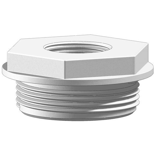 White Threaded Vent Plug - Vented - 3/4" BSP (F) - 1-1/2" BSP (M)