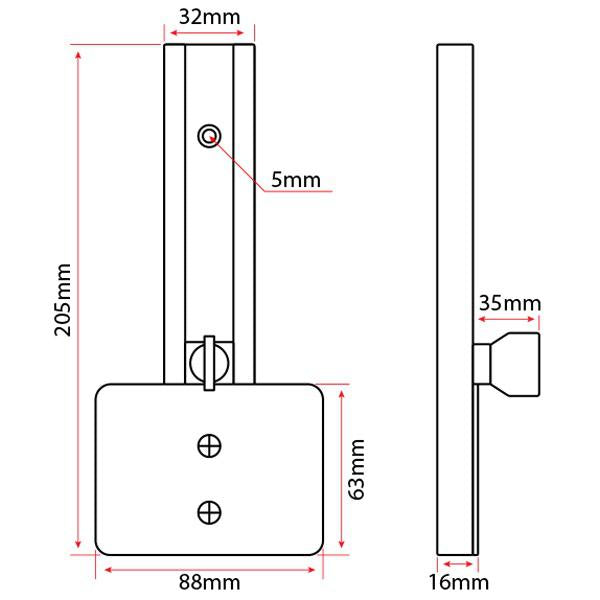 Transducer Bracket Adjustable (Straight or Right Angle)