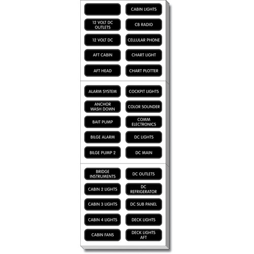 Extended DC Panel Label Set - 120 Labels