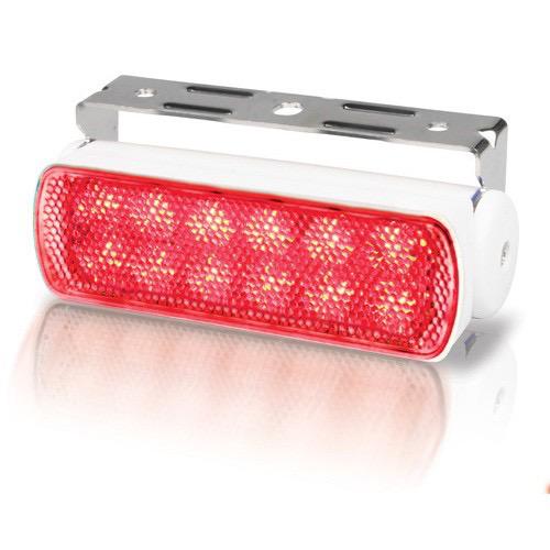 12V DC Sea Hawk LED Floodlight (Bracket Mount) Red Spread Light, White Housing