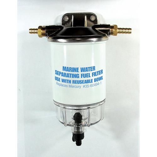 Fuel Filter with Clear Bowl (Element Incl. 200478) - Complete Filter Assembly - Stainless Steel