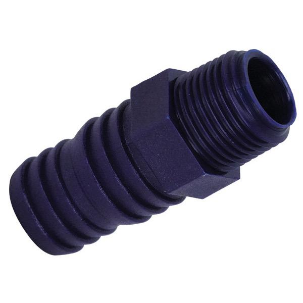 Waste Tank Nylon Fitting - 3/8" BSP to 17/19mm Tail