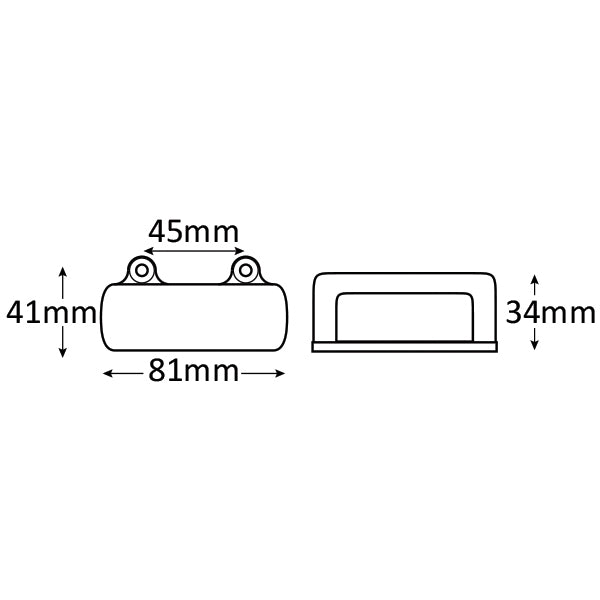 10-30V LED Rear Screw Number Plate Light - 81(L) x 36(W) x 29(D)mm