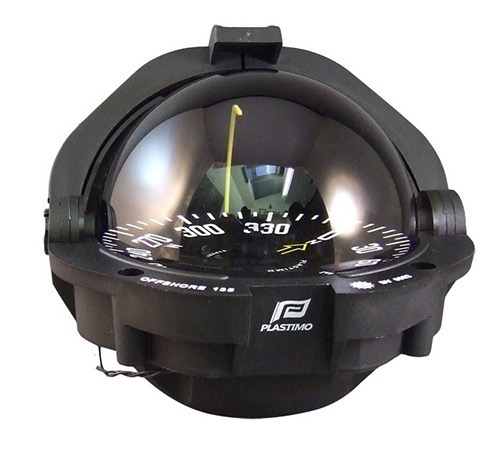 Offshore 135 Powerboat Compass - Black - Flush Mount - With Flat Black Card