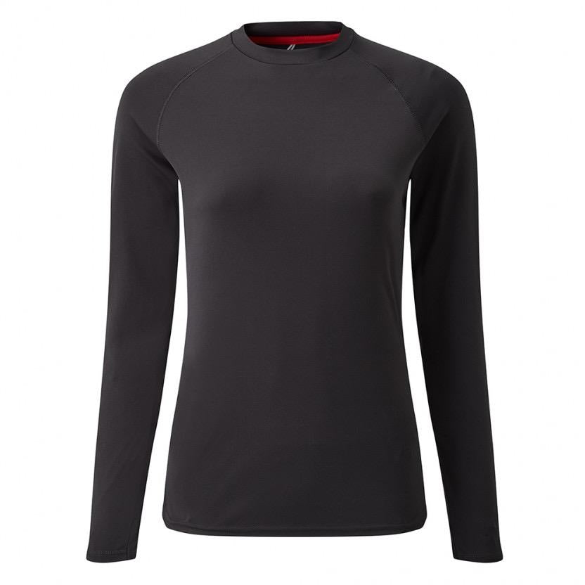 Womens UV Tec Long Sleeve Tee Charcoal