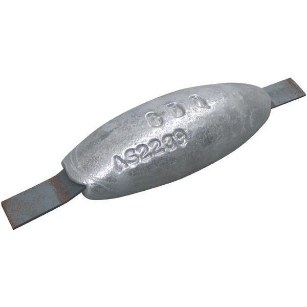 Aluminium Tear Drop Block Anode w/ Steel Strap