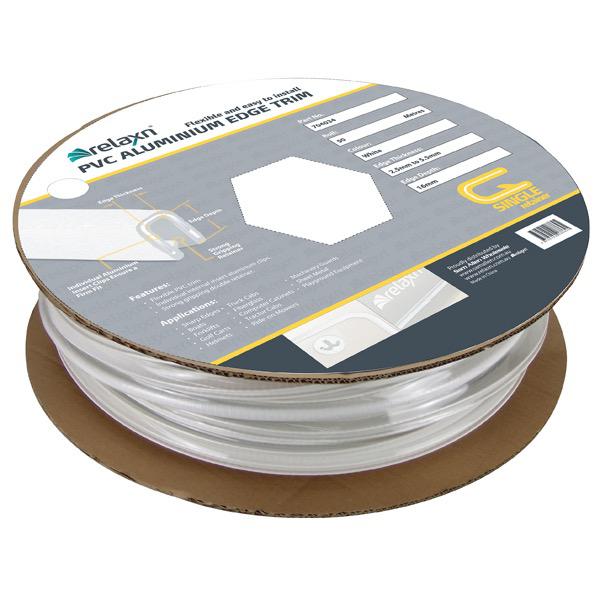 Edge Trim PVC Aluminium - 50m Roll