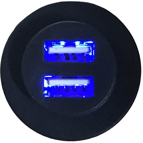 Suitars Dual USB Socket Illuminated -12/24V