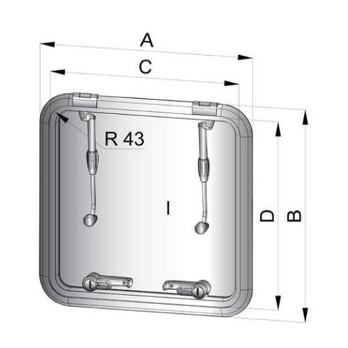 Altus Ventilation Hatch - No. of Handles: 1 - Model 1 - Cut-out Dim: 260 x 260mm