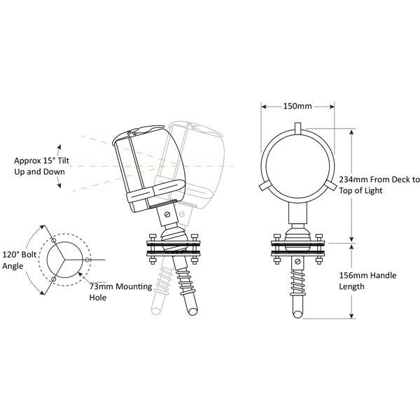Stainless Steel Hardtop Spot Light - Manual