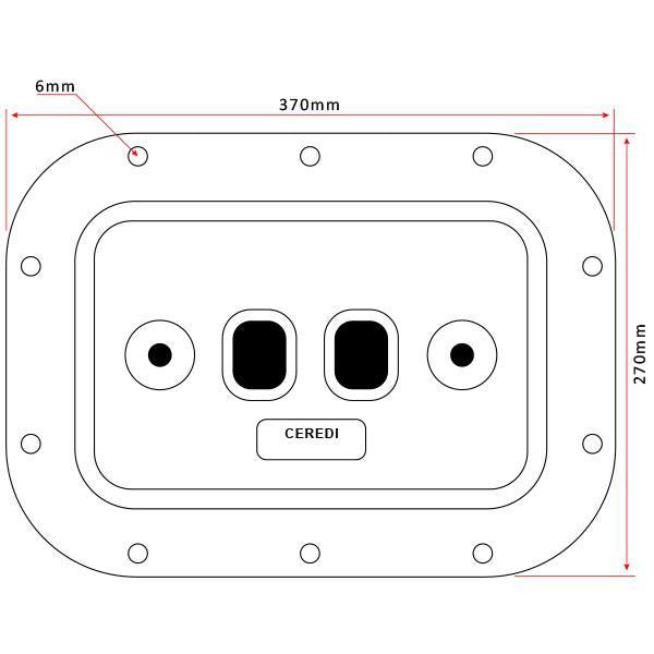 Acetal Plastic Hatch - Black - 370mm x 270mm