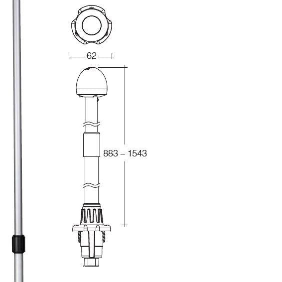 9-33 Volt 34-60" L.E.D Plug in Telescopic Anchor Lamp (Blister Pack of 1)