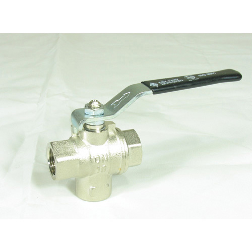 Three Way Ball Valve - Chrome Plated Brass