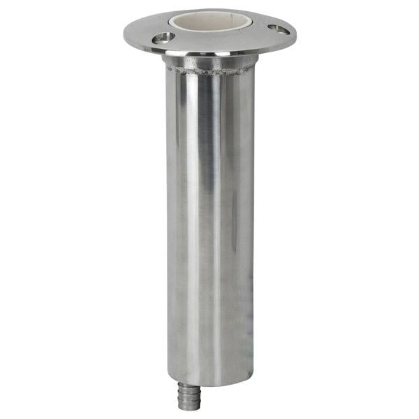 Round Head Flush Mount HD Stainless Steel Rod Holder w/ Drain