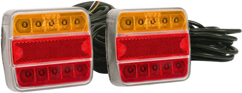LED Trailer Light Set with 8M Cable & 3 x Types of 7 Pin Plugs - 12V