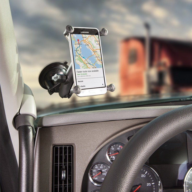 RAM Twist-Lock Suction Cup Mount with Universal RAM X-Grip Large Phone/Phablet Cradle