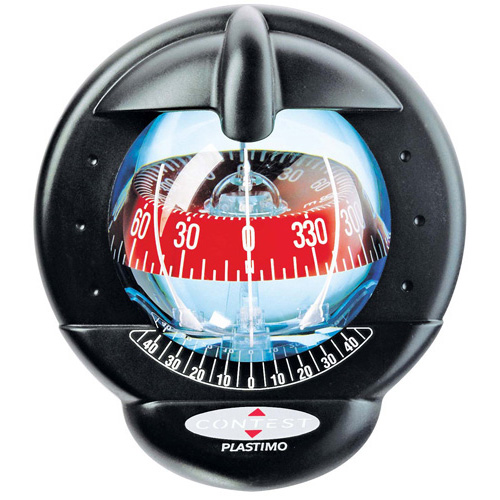 Contest 101 Sailboat Compass - Black - Bulkhead Mount - With Red Card