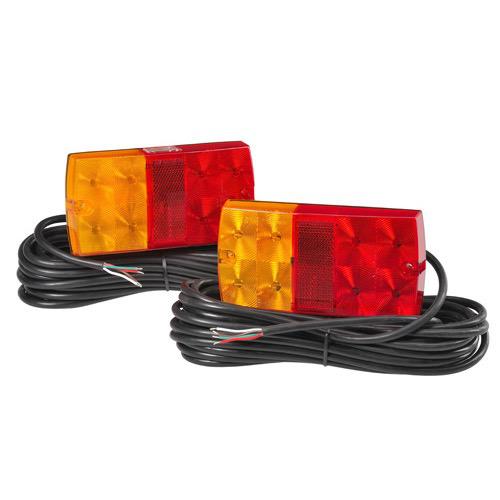 12V Model 36 L.E.D Slimline Submersible Trailer Lamp Pack w/ 9m of Hard-Wired Cable per Lamp