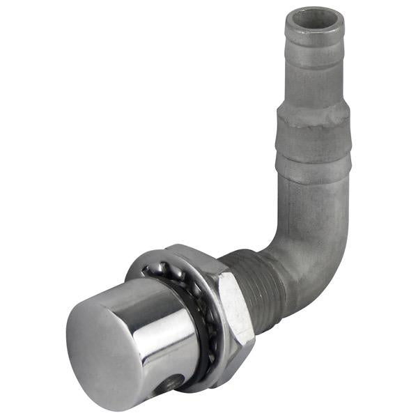 13-16mm S/S Fuel Breather - Round Head - 90 Degree Bend Up