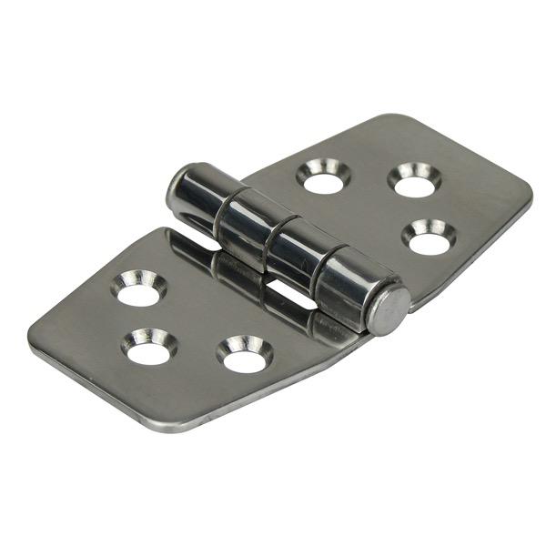 Stamped Stainless Steel Hinge - 76mm(L) x 40mm(W) - 6 Holes