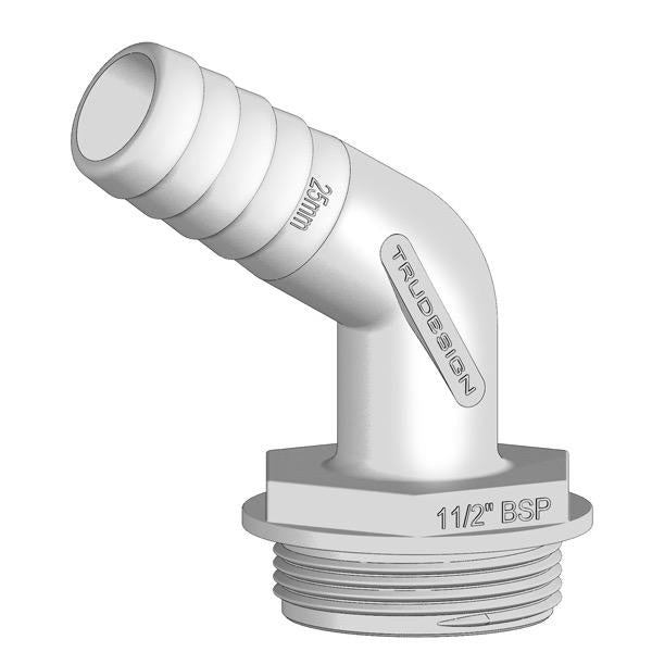 1-1/2" BSP (M) Tank Fitting - Angled