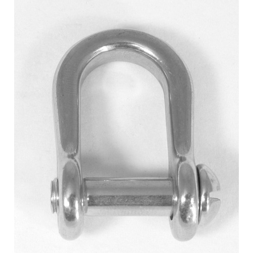 Standard 'D' Shackle - Pressed Stainless Steel Slotted Pin
