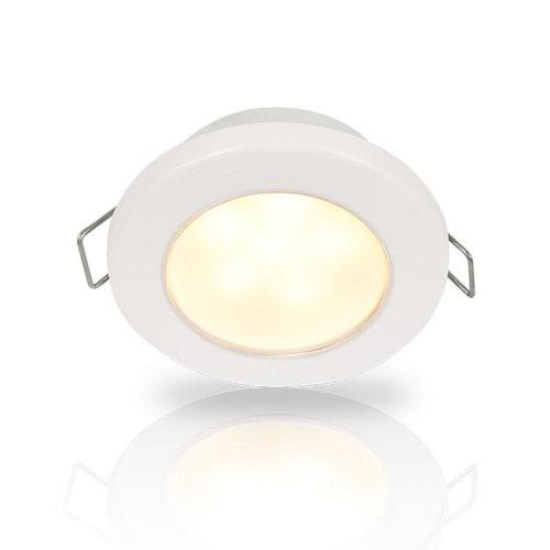 Warm White EuroLED 75 LED Down Light w/ Spring Clip - 24V DC, White Plastic Rim