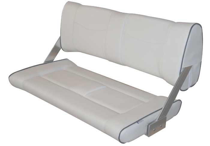 Double Flip-Back Seat - White (Light Grey) with black piping