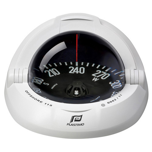 Offshore 115 Powerboat Compass - White - Flush Mount - With Flat Black Card