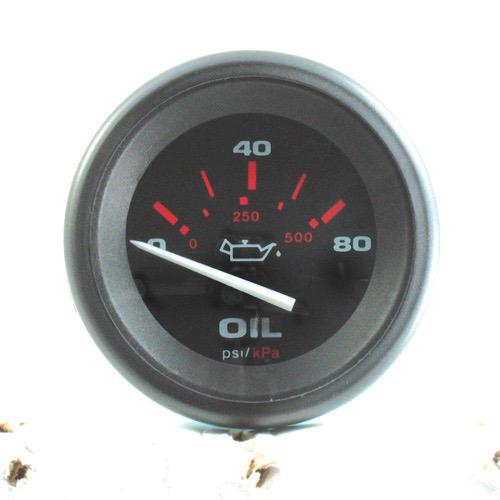 Black Amega Domed Gauge - Oil pressure