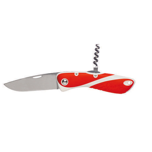 Aquaterra  Knife - Plain Blade w/ Corkscrew - Red/White