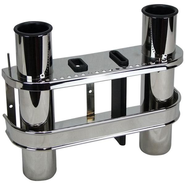 Rod Holder - with Storage Space Stainless Steel