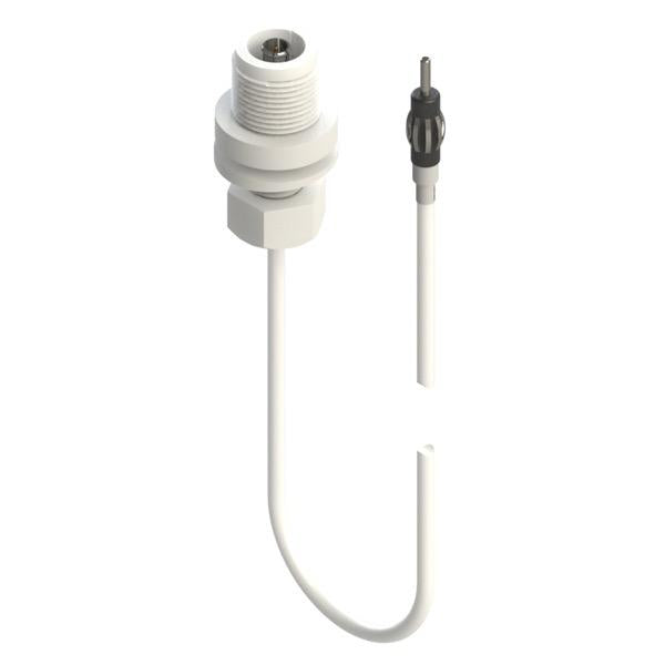 Seamaster Pro AM/FM White Antenna Base - Thru-Deck - 5m Cable