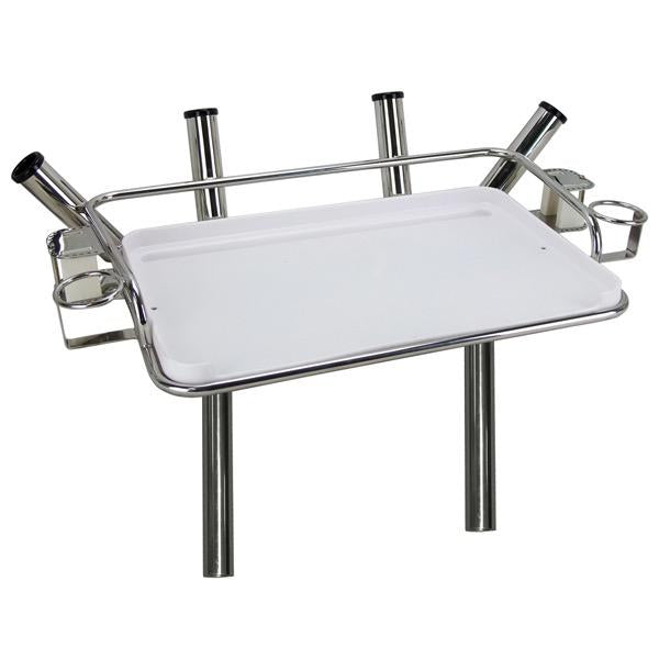 Stainless Steel Complete Deluxe Bait Station with Legs & Rod Holders