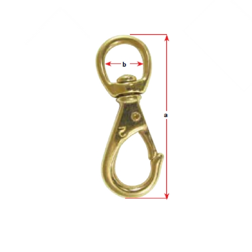 Swivel & Fixed Eye Snap Hook - Brass