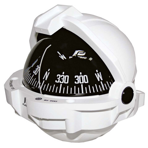 Offshore 135 Powerboat Compass - White - Flush Mount - With Conical Black Card
