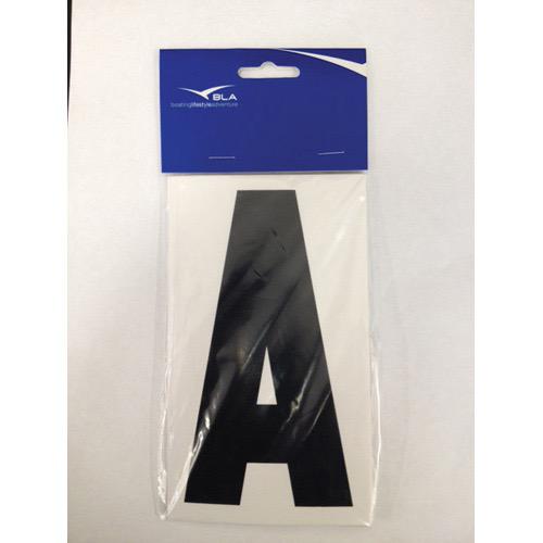 Boat Rego Letter 150mm Black on White  (Sold as pair)